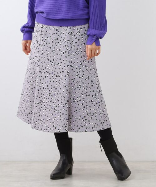 Reflect / リフレクト スカート | ソフトフレアプリントスカート(グレー(112))