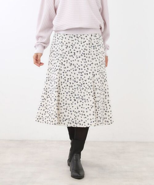 Reflect / リフレクト スカート | ソフトフレアプリントスカート(グレージュ(150))