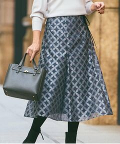 Reflect / リフレクト ロング・マキシ丈スカート | 【ウエストリボン付き】フラワー柄シアーフレアスカート