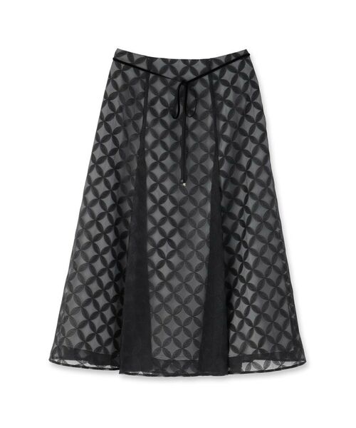 Reflect / リフレクト ロング・マキシ丈スカート | 【ウエストリボン付き】フラワー柄シアーフレアスカート | 詳細15