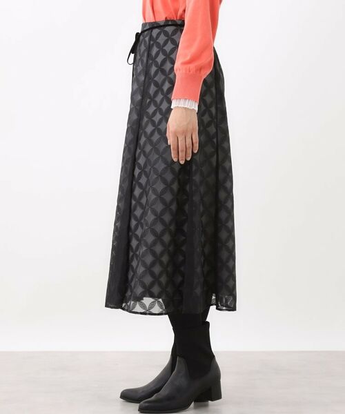 Reflect / リフレクト ロング・マキシ丈スカート | 【ウエストリボン付き】フラワー柄シアーフレアスカート | 詳細17