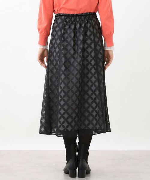 Reflect / リフレクト ロング・マキシ丈スカート | 【ウエストリボン付き】フラワー柄シアーフレアスカート | 詳細18