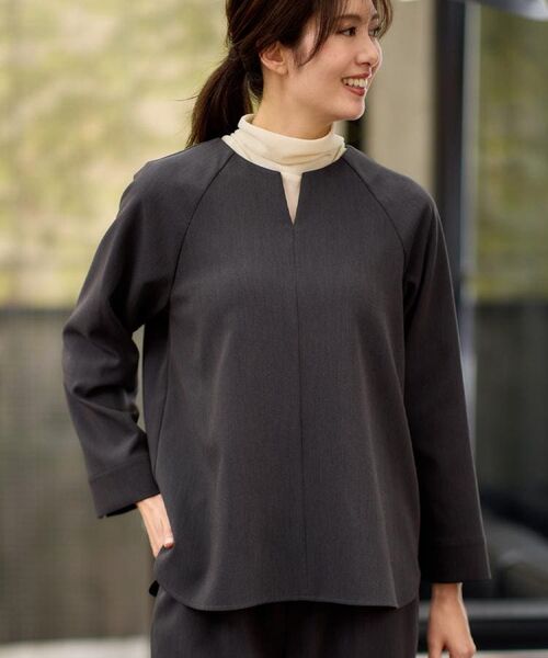 Reflect / リフレクト シャツ・ブラウス | 【秋映え/レイヤードスタイル◎/セットアップ可】ラグランスリーブプルオーバー(チャコールグレー(014))