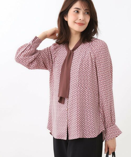 Reflect / リフレクト シャツ・ブラウス | 【レイヤードに◎】ボウタイプリントブラウス | 詳細10