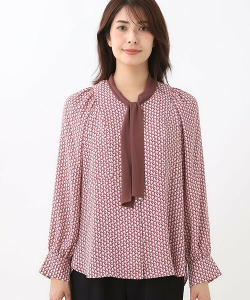 Reflect / リフレクト シャツ・ブラウス | 【レイヤードに◎】ボウタイプリントブラウス | 詳細14
