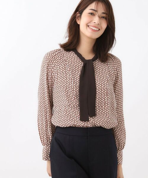 Reflect / リフレクト シャツ・ブラウス | 【レイヤードに◎】ボウタイプリントブラウス | 詳細4