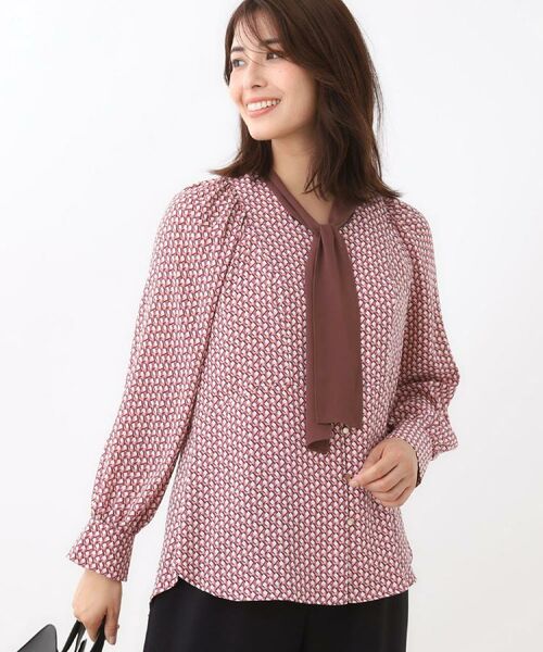Reflect / リフレクト シャツ・ブラウス | 【レイヤードに◎】ボウタイプリントブラウス | 詳細8