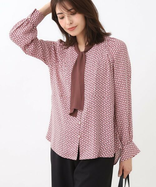 Reflect / リフレクト シャツ・ブラウス | 【レイヤードに◎】ボウタイプリントブラウス | 詳細9