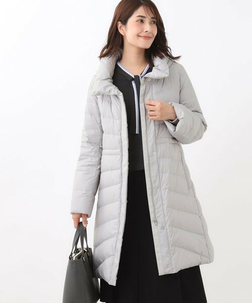 Reflect/リフレクト 【定番人気／ウエスト調整可】フーデッドロングダウンコート ライトグレー(011) 11(L)