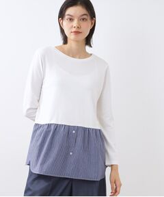 Reflect / リフレクト カットソー | 【重ね着でも一枚着でも◎】ドッキングジャージトップス