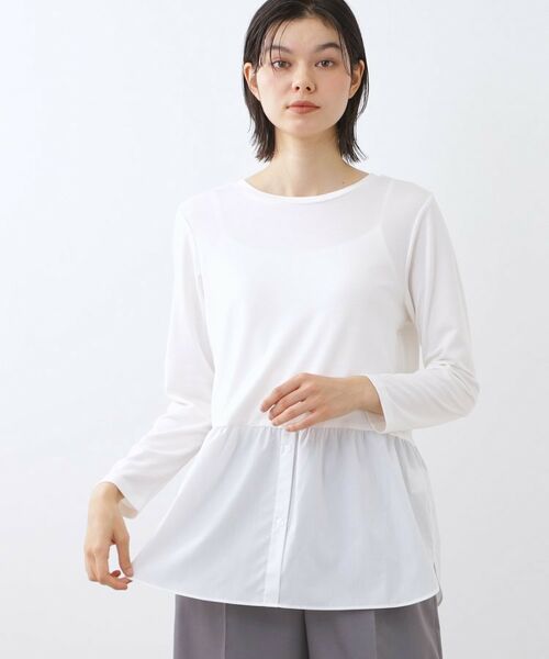 Reflect / リフレクト カットソー | 【重ね着でも一枚着でも◎】ドッキングジャージトップス | 詳細1
