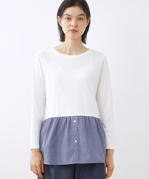 Reflect / リフレクト カットソー | 【重ね着でも一枚着でも◎】ドッキングジャージトップス | 詳細10