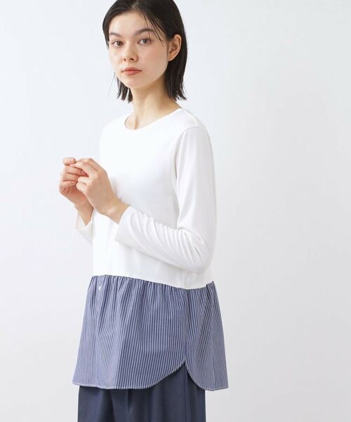 Reflect / リフレクト カットソー | 【重ね着でも一枚着でも◎】ドッキングジャージトップス | 詳細5