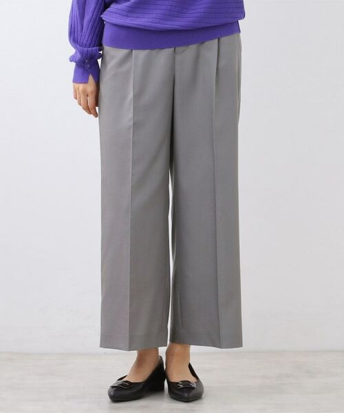 Reflect / リフレクト パンツ | 【キレイめもカジュアルスタイルも◎】ストレートワイドシルエットパンツ(グレー(012))