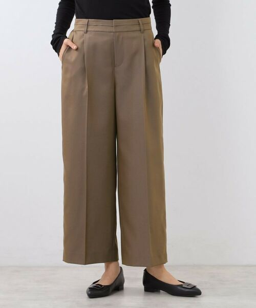 Reflect / リフレクト パンツ | 【キレイめもカジュアルスタイルも◎】ストレートワイドシルエットパンツ(ブラウン(043))