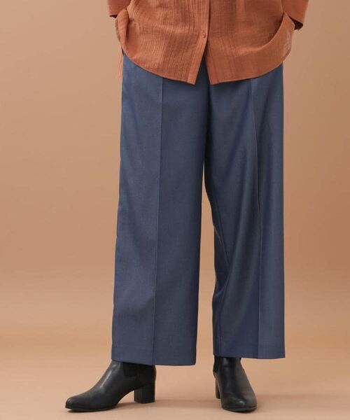 Reflect / リフレクト パンツ | 【キレイめもカジュアルスタイルも◎】ストレートワイドシルエットパンツ(ブルー(093))