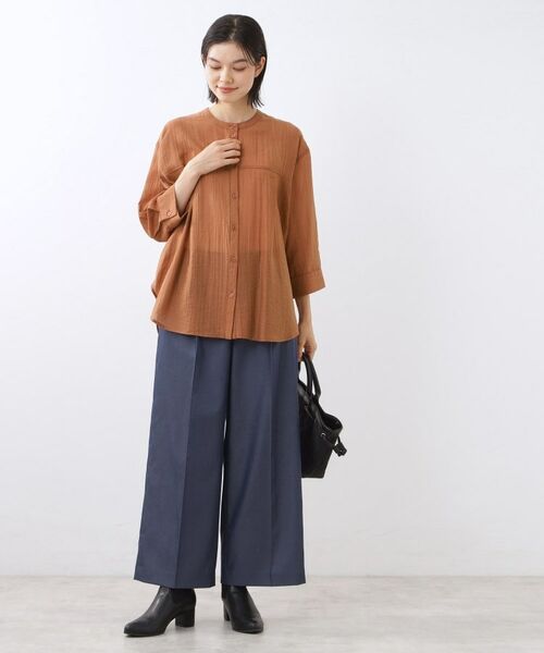 Reflect / リフレクト シャツ・ブラウス | 【重ね着でも一枚着でも◎】バンドカラーオーバーサイズシャツブラウス | 詳細10