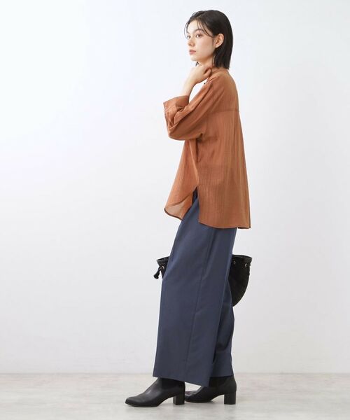 Reflect / リフレクト シャツ・ブラウス | 【重ね着でも一枚着でも◎】バンドカラーオーバーサイズシャツブラウス | 詳細11