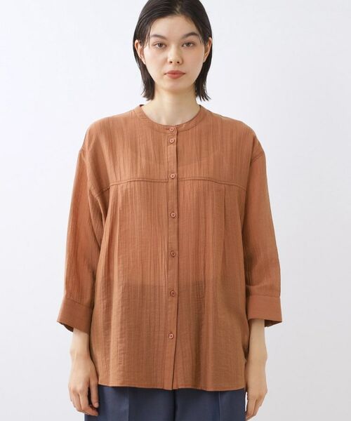 Reflect / リフレクト シャツ・ブラウス | 【重ね着でも一枚着でも◎】バンドカラーオーバーサイズシャツブラウス | 詳細14