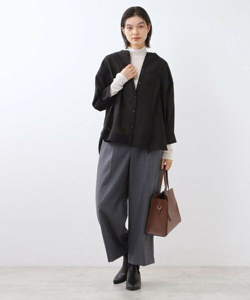 Reflect / リフレクト シャツ・ブラウス | 【重ね着でも一枚着でも◎】バンドカラーオーバーサイズシャツブラウス | 詳細2