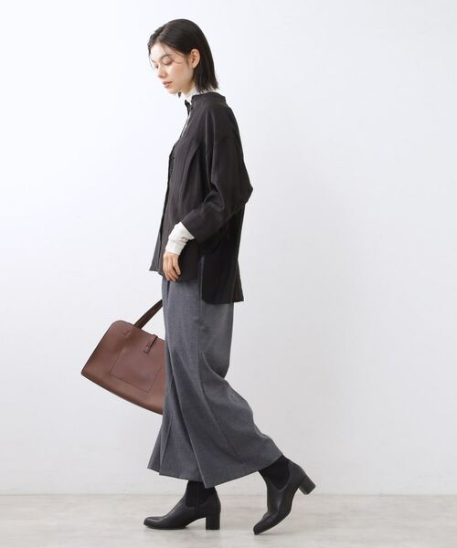 Reflect / リフレクト シャツ・ブラウス | 【重ね着でも一枚着でも◎】バンドカラーオーバーサイズシャツブラウス | 詳細3