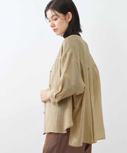 Reflect / リフレクト シャツ・ブラウス | 【重ね着でも一枚着でも◎】バンドカラーオーバーサイズシャツブラウス | 詳細5