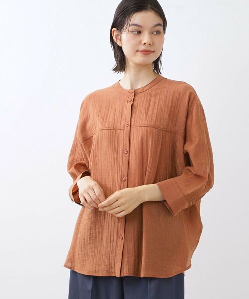 Reflect / リフレクト シャツ・ブラウス | 【重ね着でも一枚着でも◎】バンドカラーオーバーサイズシャツブラウス | 詳細9