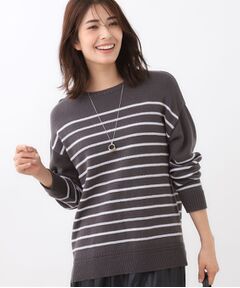 Reflect / リフレクト ニット・セーター | 【ゆったり着られる◎】ボートネックボーダーニット