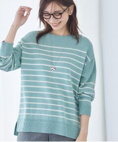 Reflect / リフレクト ニット・セーター | 【ゆったり着られる◎】ボートネックボーダーニット