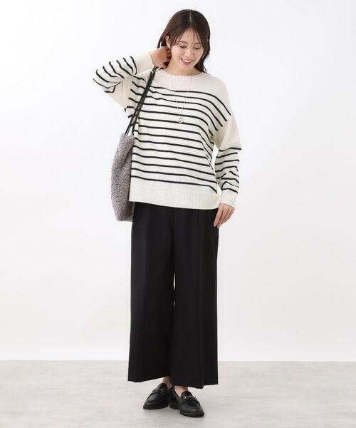 Reflect / リフレクト ニット・セーター | 【ゆったり着られる◎】ボートネックボーダーニット | 詳細11