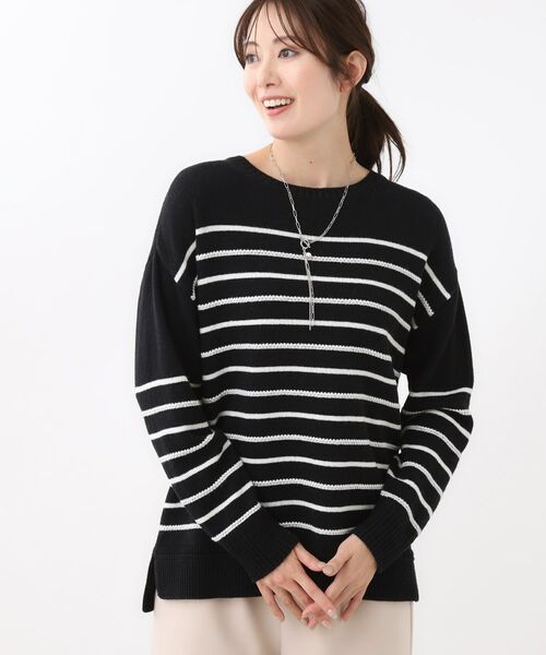 Reflect / リフレクト ニット・セーター | 【ゆったり着られる◎】ボートネックボーダーニット | 詳細18