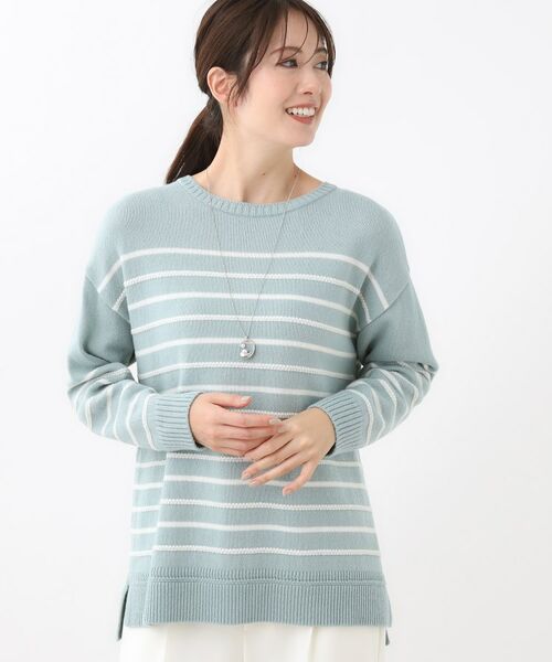 Reflect / リフレクト ニット・セーター | 【ゆったり着られる◎】ボートネックボーダーニット | 詳細22