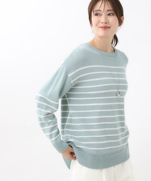 Reflect / リフレクト ニット・セーター | 【ゆったり着られる◎】ボートネックボーダーニット | 詳細23