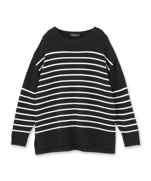 Reflect / リフレクト ニット・セーター | 【ゆったり着られる◎】ボートネックボーダーニット | 詳細26