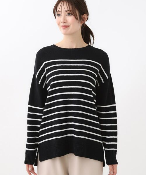 Reflect / リフレクト ニット・セーター | 【ゆったり着られる◎】ボートネックボーダーニット | 詳細27