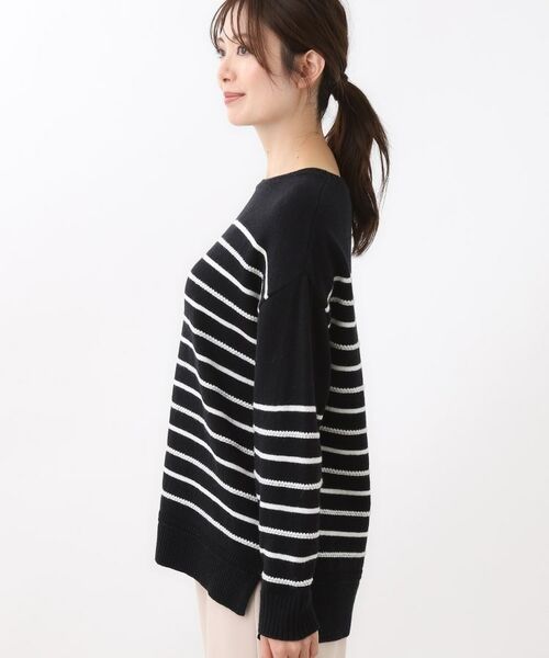 Reflect / リフレクト ニット・セーター | 【ゆったり着られる◎】ボートネックボーダーニット | 詳細28