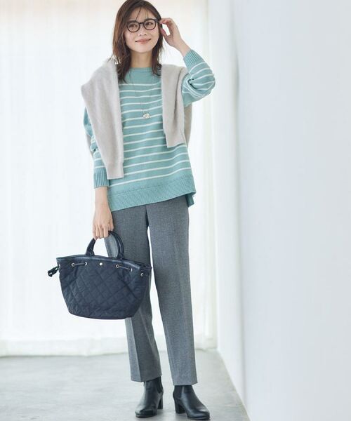 Reflect / リフレクト ニット・セーター | 【ゆったり着られる◎】ボートネックボーダーニット | 詳細4