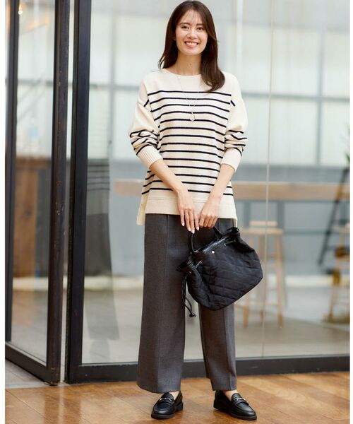 Reflect / リフレクト ニット・セーター | 【ゆったり着られる◎】ボートネックボーダーニット | 詳細6