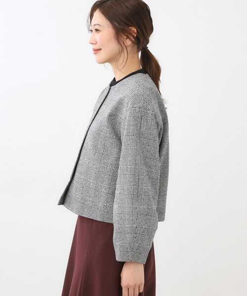 Reflect / リフレクト ノーカラージャケット | 【着映え◎／アームホールゆったり】グレンチェックジャコット | 詳細16