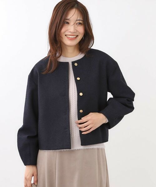 Reflect / リフレクト ノーカラージャケット | 【着映え◎／アームホールゆったり】グレンチェックジャコット | 詳細2