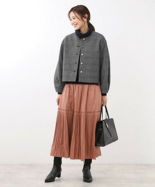 Reflect / リフレクト ノーカラージャケット | 【着映え◎／アームホールゆったり】グレンチェックジャコット | 詳細7