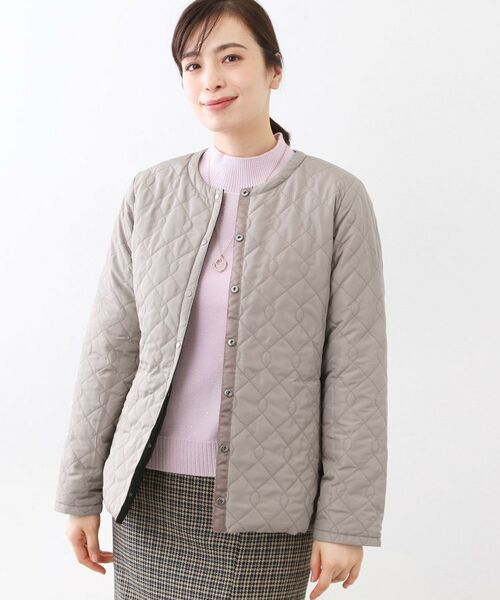 Reflect / リフレクト ダウンジャケット・ベスト | 【リバーシブルで着られる◎】ダイヤ柄キルトジャケット | 詳細4