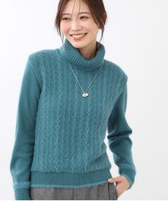 Reflect / リフレクト ニット・セーター | 【ほんのりラメ感◎】ふわふわフェザーヤーンハイネックニット