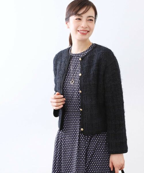 Reflect / リフレクト カーディガン・ボレロ | 【お食事会やお出かけに◎】ふんわりジャカード編みカーディガン | 詳細5