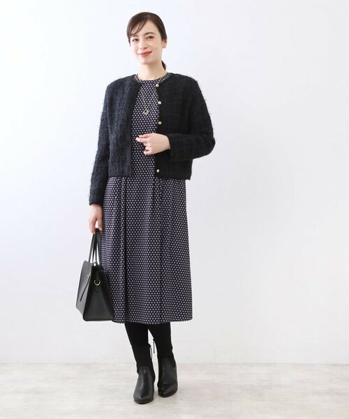 Reflect / リフレクト カーディガン・ボレロ | 【お食事会やお出かけに◎】ふんわりジャカード編みカーディガン | 詳細6