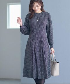 Reflect / リフレクト ロング・マキシ丈ワンピース | 【通勤にもお出かけにも◎】ジオメプリントクラシカルワンピース