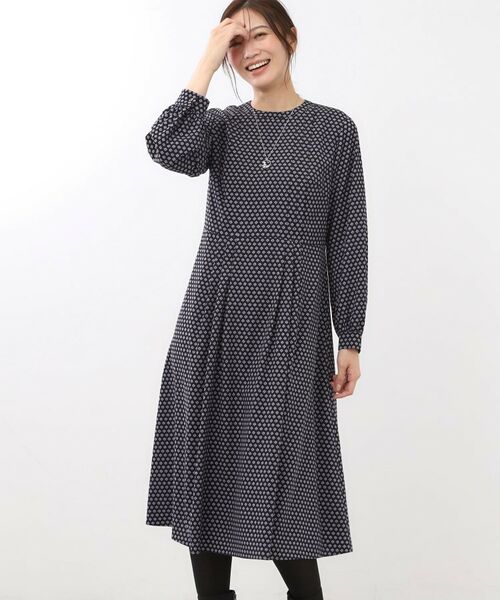 Reflect / リフレクト ロング・マキシ丈ワンピース | 【通勤にもお出かけにも◎】ジオメプリントクラシカルワンピース | 詳細10