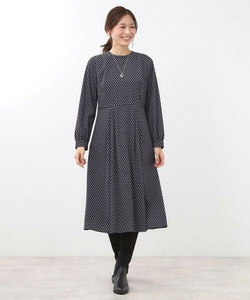 Reflect / リフレクト ロング・マキシ丈ワンピース | 【通勤にもお出かけにも◎】ジオメプリントクラシカルワンピース | 詳細11