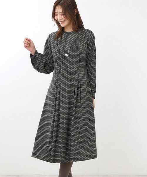 Reflect / リフレクト ロング・マキシ丈ワンピース | 【通勤にもお出かけにも◎】ジオメプリントクラシカルワンピース | 詳細14