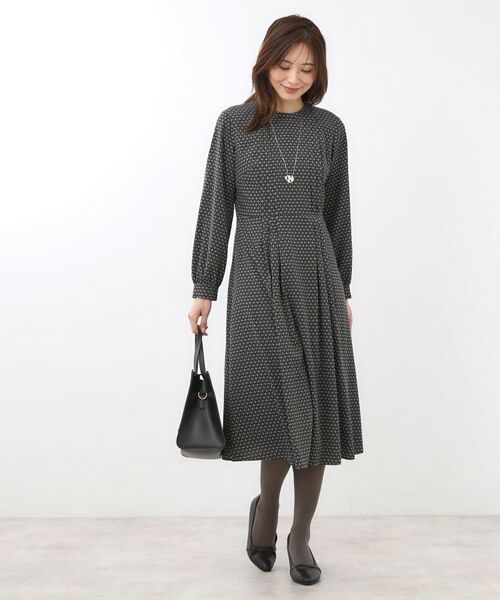 Reflect / リフレクト ロング・マキシ丈ワンピース | 【通勤にもお出かけにも◎】ジオメプリントクラシカルワンピース | 詳細15